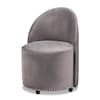 Baxton Studio Bethel Glam and Luxe Grey Velvet Fabric Rolling Accent Chair 175-11233-Zoro